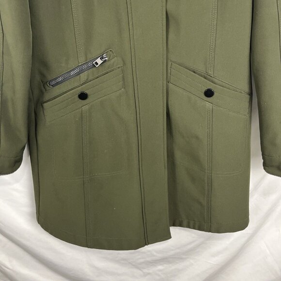 Alpine North Softshell Long Coat in Dark Green Womens Size S - Picture 2 of 13